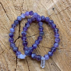 Amethyst + Clear Quartz Bracelet